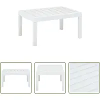 The Living Store Table de jardin blanche 78x55x38 cm plastique