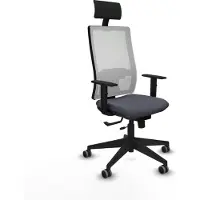 Piqueras Y Crespo Chaise de bureau avec appui-tête 1D066G1 Gris foncé