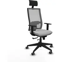 Piqueras Y Crespo Chaise de bureau avec appui-tête 1D066G1 Gris clair