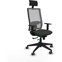 Piqueras Y Crespo Chaise de bureau avec appui-tête 1D066G1 Noir