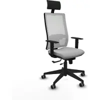 Piqueras Y Crespo Chaise de bureau avec appui-tête 1D066G1 Gris clair