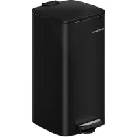 Songmics Poubelle 30 Litres Avec Seau Intérieur, Soft-Close Et Ouverture Verrouillable, Noir D'encre