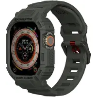 Skinarma Band+Case Mecha 2in1 Apple Watch 49mm olive (Matières plastiques, Silicone, TPU), Sangles de montre, Vert