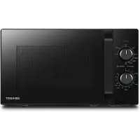 Toshiba MW2-MG20PF(BK)/GE Four à micro-ondes 800 W avec fonction gril croustillant & combiné, 5 niveaux de puissance, puissance de gril 1000 W, noir