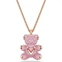 Swarovski Collier - - Teddy - Doré rose - Pendentif ours pavé - Cristaux