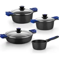 BRA Advanced pan set for all heat sources including induction black, Poêle + casserole, Noir