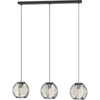 Eglo WAVERTON suspension Lampe à suspendre Lampe à suspendre - L92 x l22 x H110 cm - noir - 3X40W excl. - IP20