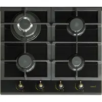 CATA RCI 631, Noir, Encastrable, Gaz, Acier inoxydable, 4 zones