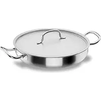 Lacor CHEF Classic 50645 Poêle à frire, 45 cm de diamètre maxi, acier inoxydable, compatible induction, couvercle inclus