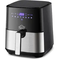 Dcg FR3605D Air Fryer with 5L Touch Screen Power 1450 W Timer 60 Min LED Display, Friteuse, Noir, Argent
