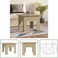 The Living Store Table basse Chêne Sonoma 55x55x42 cm Matériau dérivé du bois
