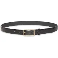 Calvin Klein Ceinture 'Emblem Print Rectangular Buckle' noir