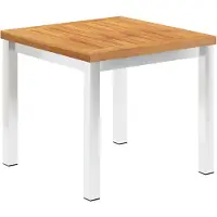 The Living Store Table d'appoint de jardin 45x45x38 cm bois massif acacia acier inoxydable