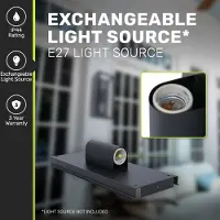 HOFTRONIC™ - Applique murale LED dimmable 8W E27 IP44 Noir