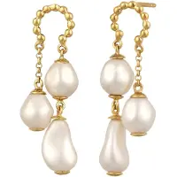Elli PREMIUM Boucles d'oreilles or / blanc perle