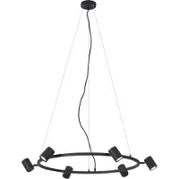 QAZQA Suspension moderne noire à 6 lumières - Jeana Circle