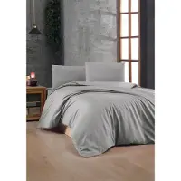 L'essentiel Maison , Grey, Ranforce King-Size-Bettbezug-Set (FR), Grau, 100 % BAUMWOLLE RANFORCE, 240 x 220 cm