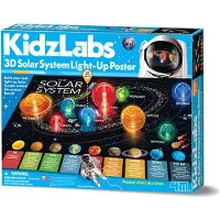 4M Kidz Labs Solar System 3d Poster With Lights Multicolore Enfants
