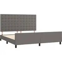 vidaXL Sommier avec tête de lit Gris 160x200 cm Similicuir