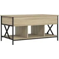 vidaXL Table basse chêne Sonoma 100x55x50 cm bois composite et métal