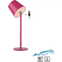 JUST LIGHT BOTERIA Lampe de table LED rechargeable, lumière blanche chaude, dimmable, 2,5 W, rose, IP54, 19251-87