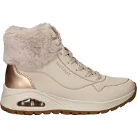 SKECHERS Bottines à lacets 'Uno' beige clair / or