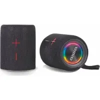 Aiwa BST-250 AiwaBluetooth Haut-parleur TWS amovible avec éclairage RGB coloré, son stéréo 2x10W, étanche IPX5, batterie rechargeable et compatible Android/iOS. Couleur noire.