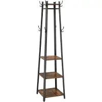 Vasagle Vestiaire, 43 x 43 x 180 cm, Style rustique, Marron Rustique et Noir LCR80X