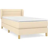 Syfax Sommier à lattes de lit avec matelas Crème 100x200 cm Tissu