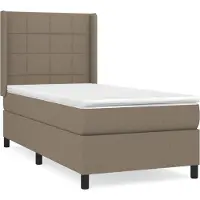 Syfax Sommier à lattes de lit avec matelas Taupe 90x200 cm Tissu