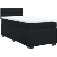 Syfax Sommier à lattes de lit avec matelas Noir 100x200 cm Velours
