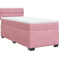 vidaXL Lit boxspring avec matelas rose 100x200 cm velours