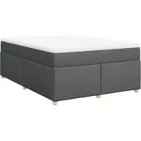 vidaXL Lit boxspring avec matelas gris foncé 140x200 cm Tissu