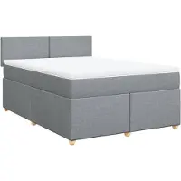 vidaXL Lit boxspring avec matelas gris clair 140x190 cm Tissu