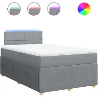 vidaXL Lit boxspring avec matelas gris clair 120x200 cm Tissu