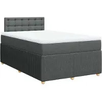vidaXL Lit boxspring avec matelas gris foncé 120x200 cm Tissu