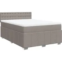vidaXL Lit boxspring avec matelas Taupe 140x190 cm Tissu