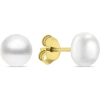 Brilio Silver Argent - Charmants Boucles d'oreilles en or plaqué avec des perles réelles EA585/6/7/8Y - Diamètre