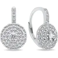 Brilio Silver - Superbes boucles d'oreilles en argent avec zircons EA12, (Argent)
