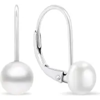 Brilio Silver Silver - Fine silver earrings with pearls EA409W/410/411 - Diameter : 0.7 cm, (Argent fin)