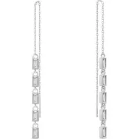 Brilio Silver - Boucles d'oreilles chaîne étincelantes avec zircons clairs EA1009W