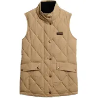 Superdry Cord Trimmed Liner Vest Beige L Femme