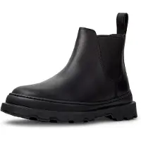 Camper pour femme. K400818-001 Bottines en cuir Brutus noir (38), Plat, Aucun, Casuel