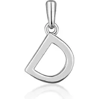 JVD Pendentif lettre "D" minimaliste en argent SVLP0948XH2000D, (Argent)
