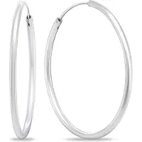 Brilio Silver Silver - Timeless silver hoop earrings EA69 - Diamètre : 4.5 cm