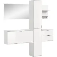 Ebuy24 ProjektX ensemble d'armoires de rangement 5 éléments blanc brillant.