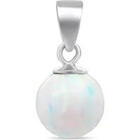 Brilio Silver Silver - Suspension moderne en argent avec opale synthétique blanche PT110W