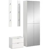 Ebuy24 ProjektX ensemble d'armoires de rangement 4 éléments blanc brillant.