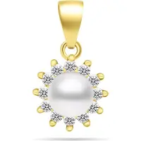 Brilio Argent - Charmante suspension en perle avec zircons PT88Y, (Argent)