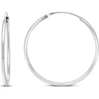 Brilio Silver Silver - Timeless silver round earrings EA020 - Diameter : 3 cm